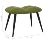 Chaise de relaxation avec tabouret Vert clair Velours – Image 10