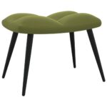 Chaise de relaxation avec tabouret Vert clair Velours – Image 6