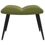 Chaise de relaxation avec tabouret Vert clair Velours – Image 7