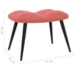Chaise de relaxation avec tabouret Rose Velours – Image 10