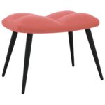 Chaise de relaxation avec tabouret Rose Velours – Image 6