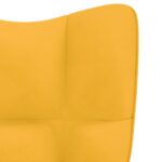 Chaise de relaxation avec tabouret Jaune moutarde Velours – Image 8