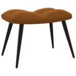 Chaise de relaxation avec tabouret Marron Velours – Image 6