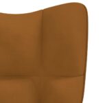 Chaise de relaxation avec tabouret Marron Velours – Image 8