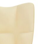 Chaise de relaxation avec tabouret Blanc crème Velours – Image 8