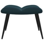 Chaise de relaxation avec tabouret Bleu Velours – Image 7