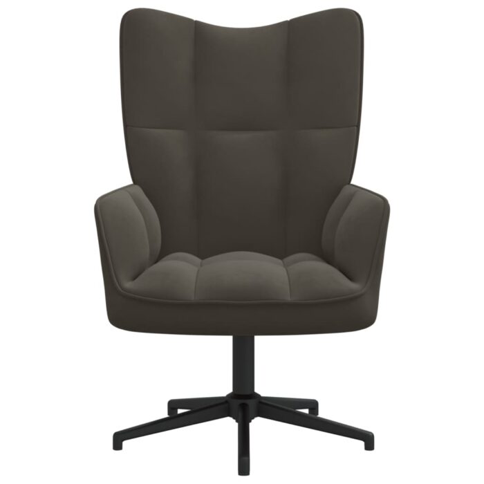 Chaise de relaxation Gris foncé Velours – Image 2