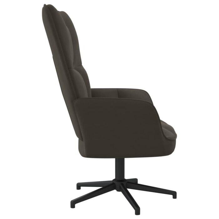 Chaise de relaxation Gris foncé Velours – Image 3