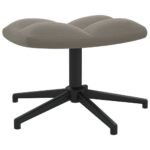 Chaise de relaxation avec tabouret Gris clair Velours – Image 8