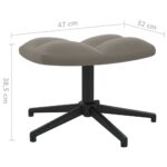 Chaise de relaxation avec tabouret Gris clair Velours – Image 9