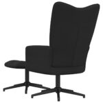 Chaise de relaxation avec tabouret Noir Velours – Image 4