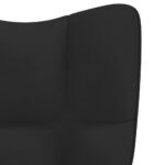 Chaise de relaxation avec tabouret Noir Velours – Image 6