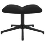Chaise de relaxation avec tabouret Noir Velours – Image 7