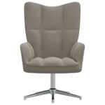 Chaise de relaxation Gris clair Velours – Image 2