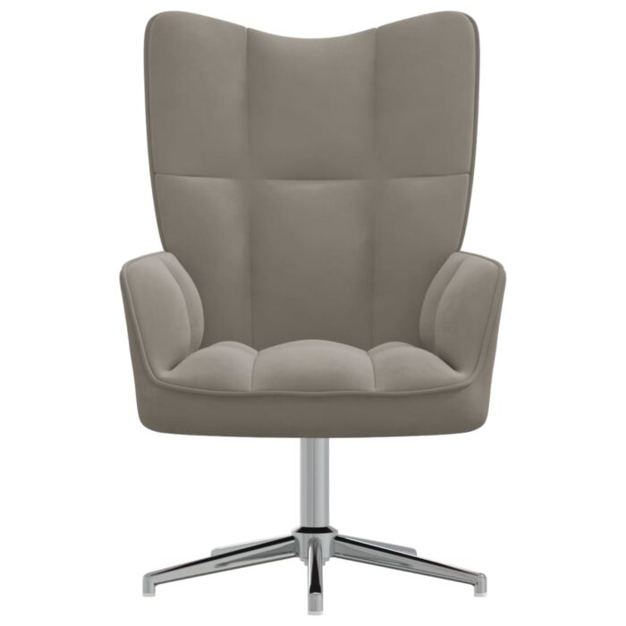 Chaise de relaxation Gris clair Velours – Image 2