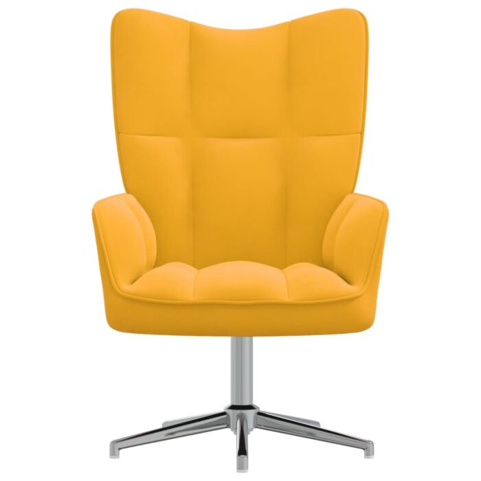 Chaise de relaxation Jaune moutarde Velours – Image 2