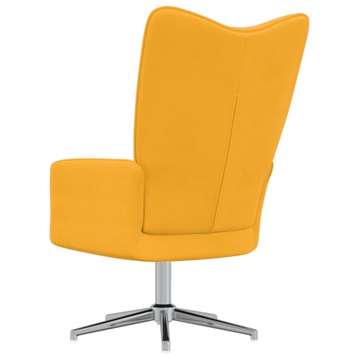 Chaise de relaxation Jaune moutarde Velours – Image 3