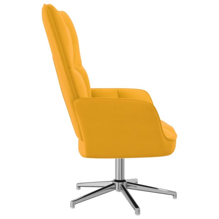 Chaise de relaxation Jaune moutarde Velours – Image 4