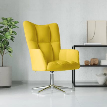 Chaise de relaxation Jaune moutarde Velours