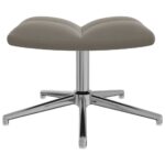 Chaise de relaxation avec tabouret Gris clair Velours – Image 7