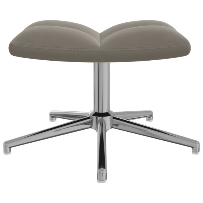 Chaise de relaxation avec tabouret Gris clair Velours – Image 7