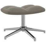 Chaise de relaxation avec tabouret Gris clair Velours – Image 8