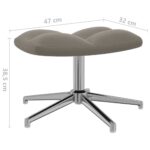 Chaise de relaxation avec tabouret Gris clair Velours – Image 9