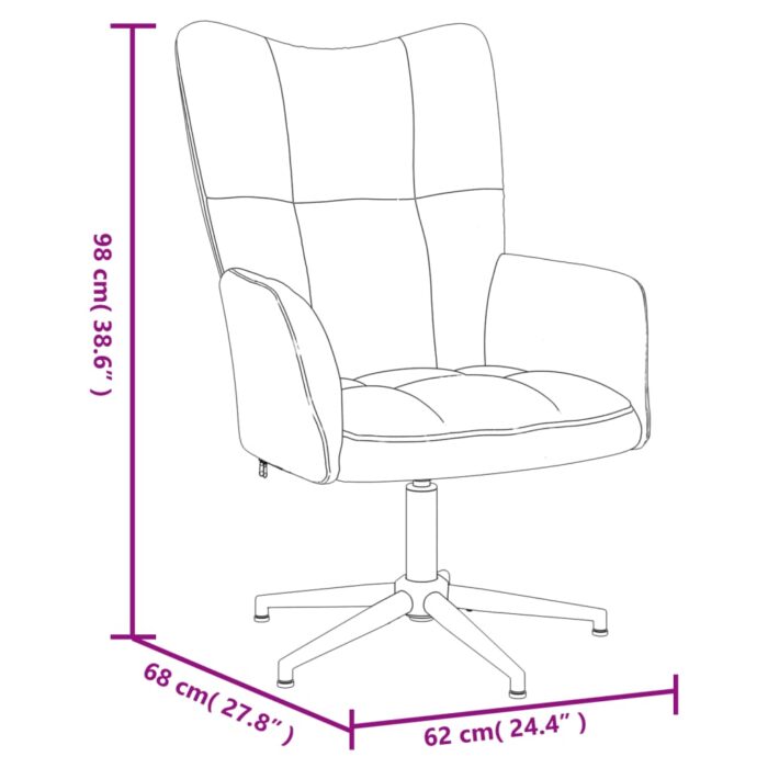 Chaise de relaxation avec tabouret Noir Velours – Image 11
