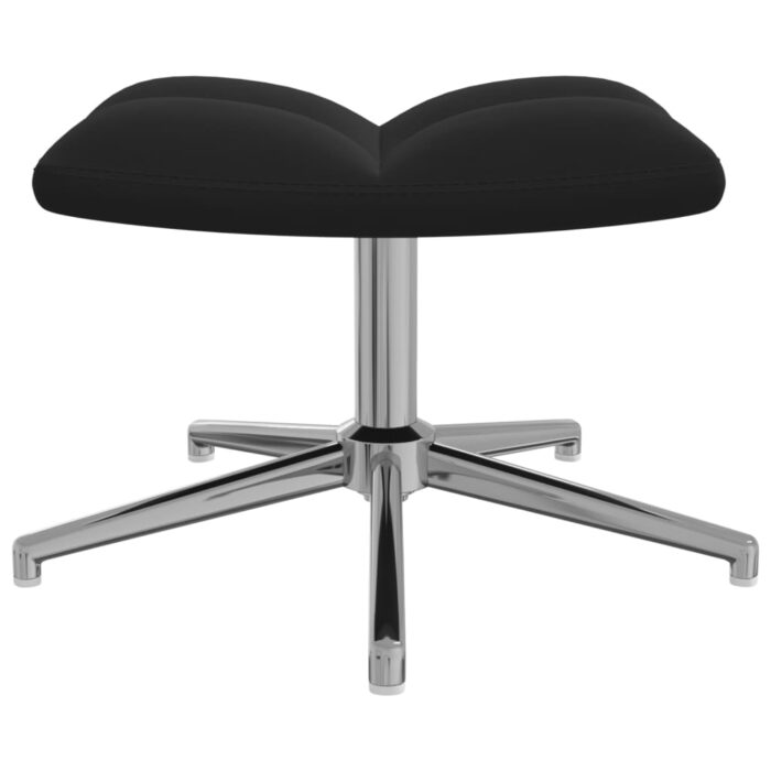 Chaise de relaxation avec tabouret Noir Velours – Image 7