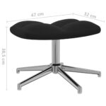 Chaise de relaxation avec tabouret Noir Velours – Image 9