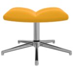 Chaise de relaxation avec tabouret Jaune moutarde Velours – Image 7