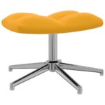 Chaise de relaxation avec tabouret Jaune moutarde Velours – Image 8