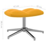 Chaise de relaxation avec tabouret Jaune moutarde Velours – Image 9