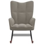 Chaise à bascule Gris clair Velours – Image 2