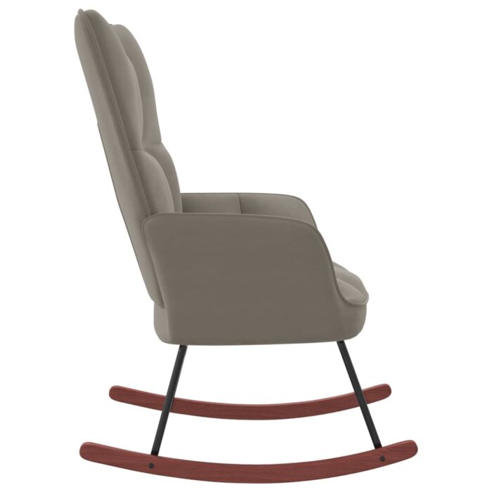 Chaise à bascule Gris clair Velours – Image 3