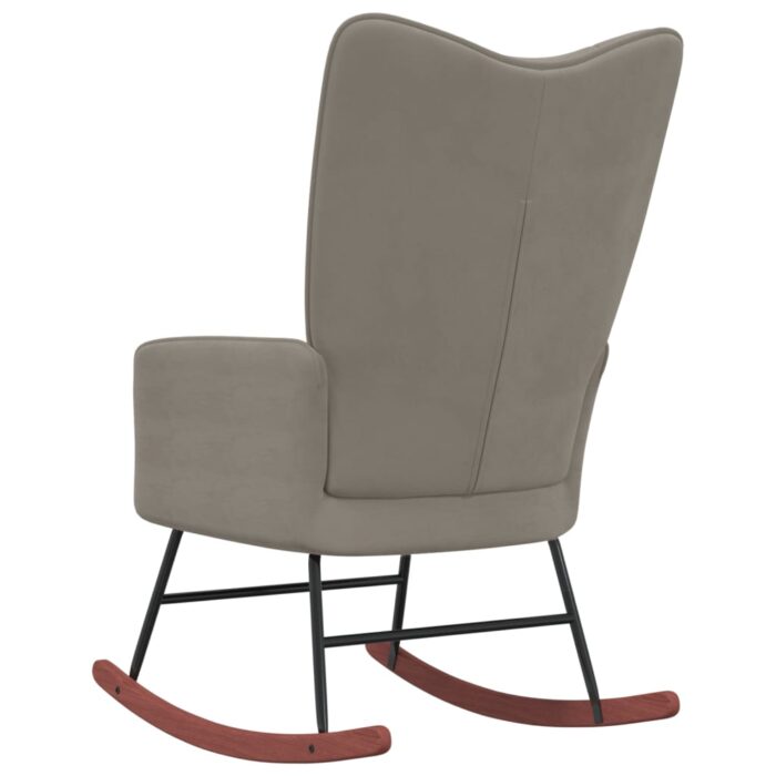 Chaise à bascule Gris clair Velours – Image 4