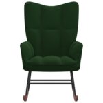 Chaise à bascule Vert foncé Velours – Image 2