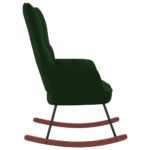 Chaise à bascule Vert foncé Velours – Image 3