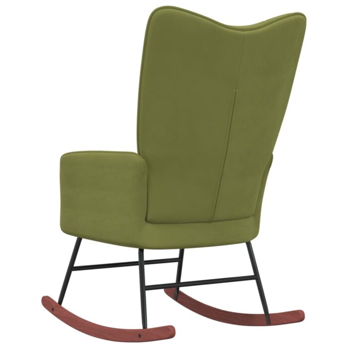 Chaise à bascule Vert clair Velours – Image 4