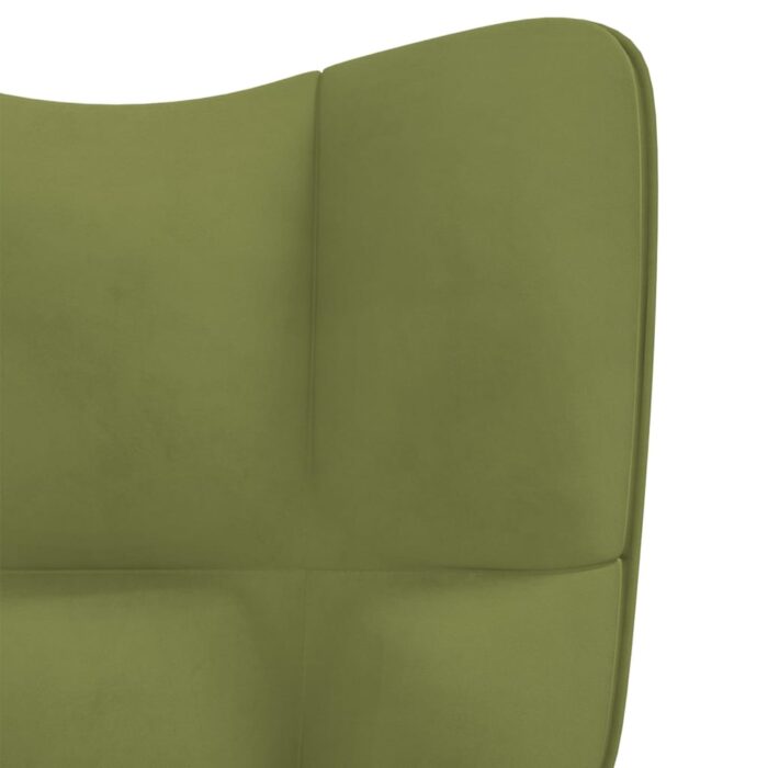 Chaise à bascule Vert clair Velours – Image 5
