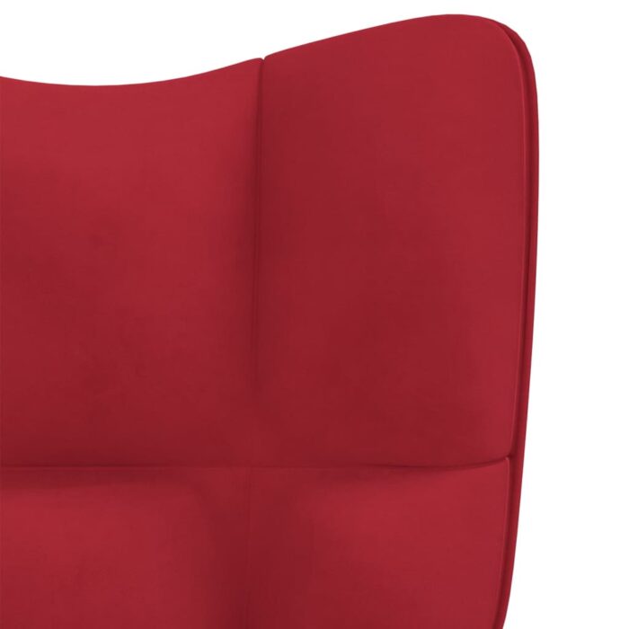 Chaise à bascule Rouge bordeaux Velours – Image 5