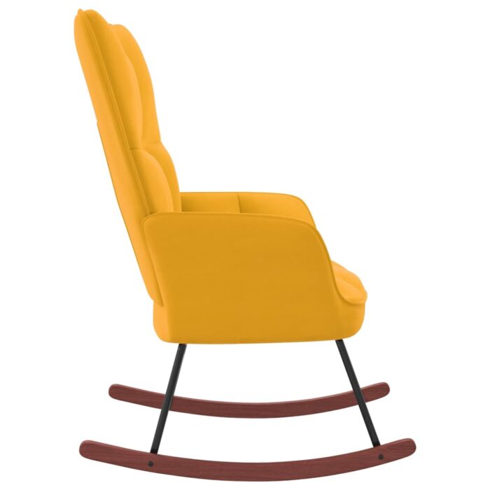 Chaise à bascule Jaune moutarde Velours – Image 3