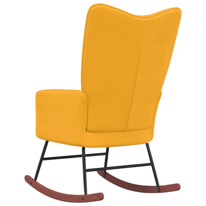 Chaise à bascule Jaune moutarde Velours – Image 4