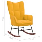 Chaise à bascule Jaune moutarde Velours – Image 6