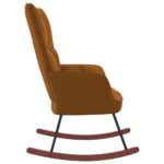 Chaise à bascule Marron Velours – Image 3