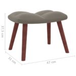 Chaise à bascule avec repose-pied Gris clair Velours – Image 10