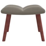 Chaise à bascule avec repose-pied Gris clair Velours – Image 7
