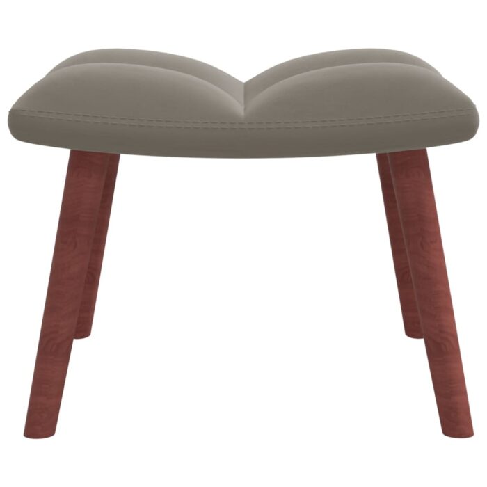 Chaise à bascule avec repose-pied Gris clair Velours – Image 7