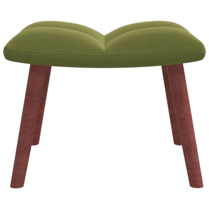 Chaise à bascule avec repose-pied Vert clair Velours – Image 7