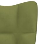 Chaise à bascule avec repose-pied Vert clair Velours – Image 8